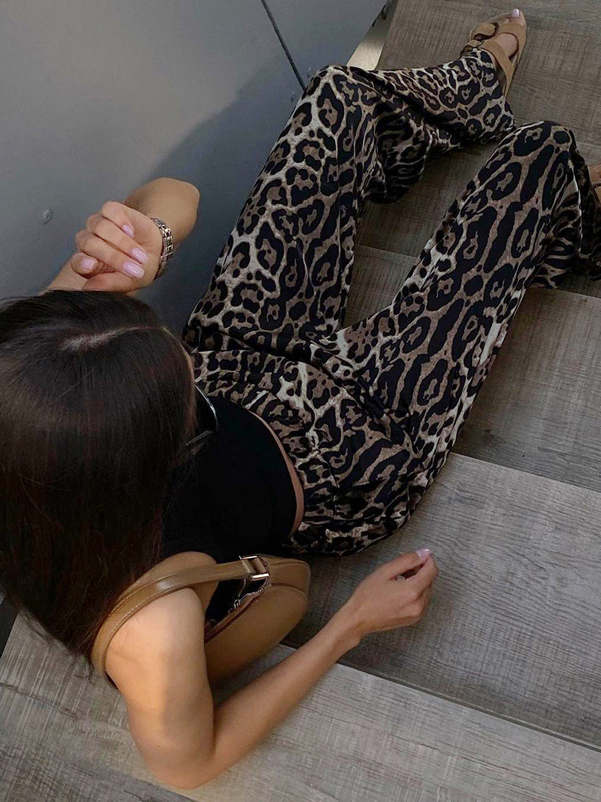 Luxe safari trendy panterprint palazzo broek