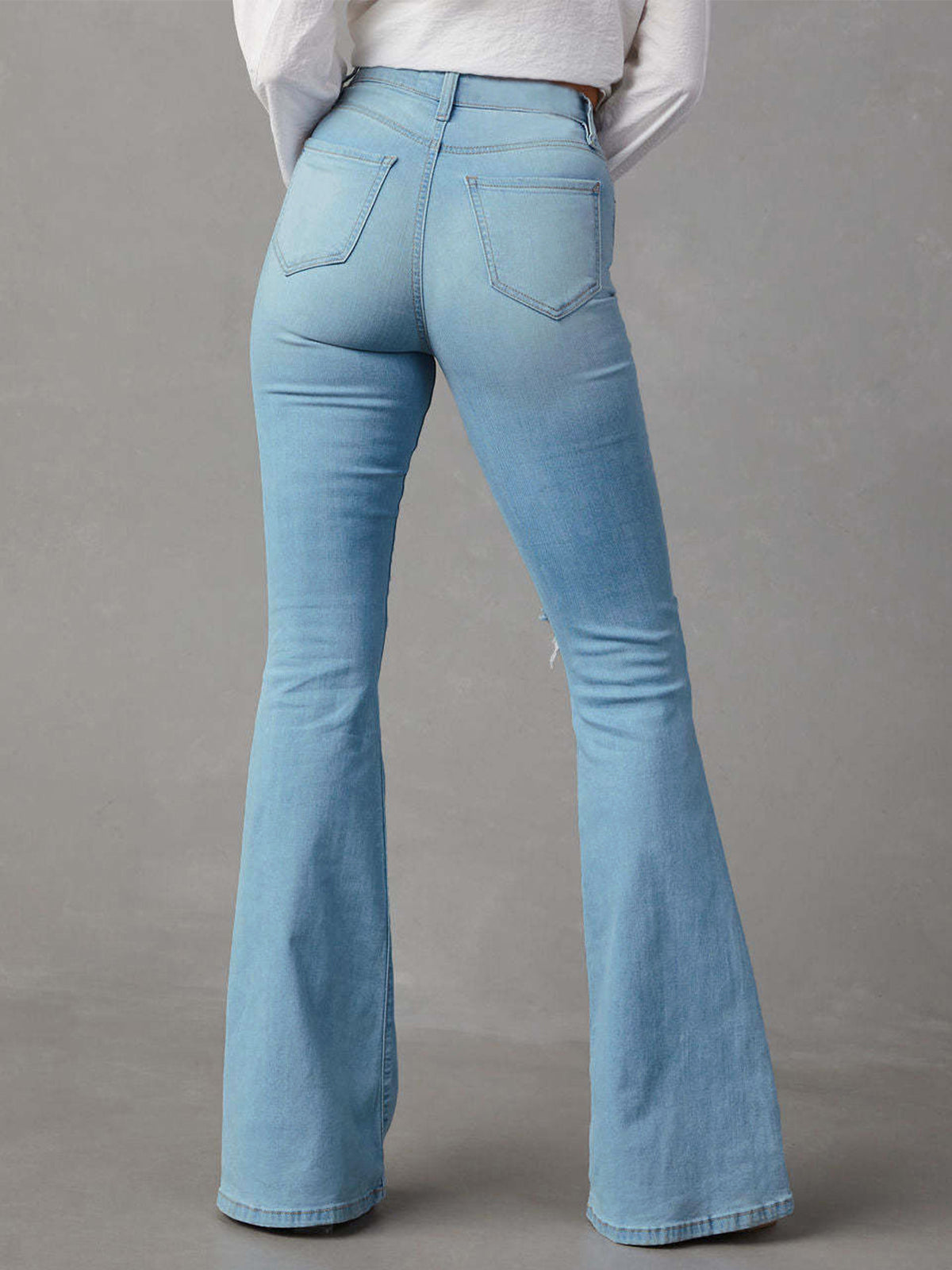 UrbanDenim stylish ripped flared jeans 