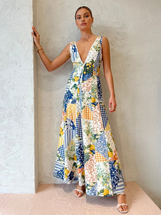 Citrus elegante maxi jurk