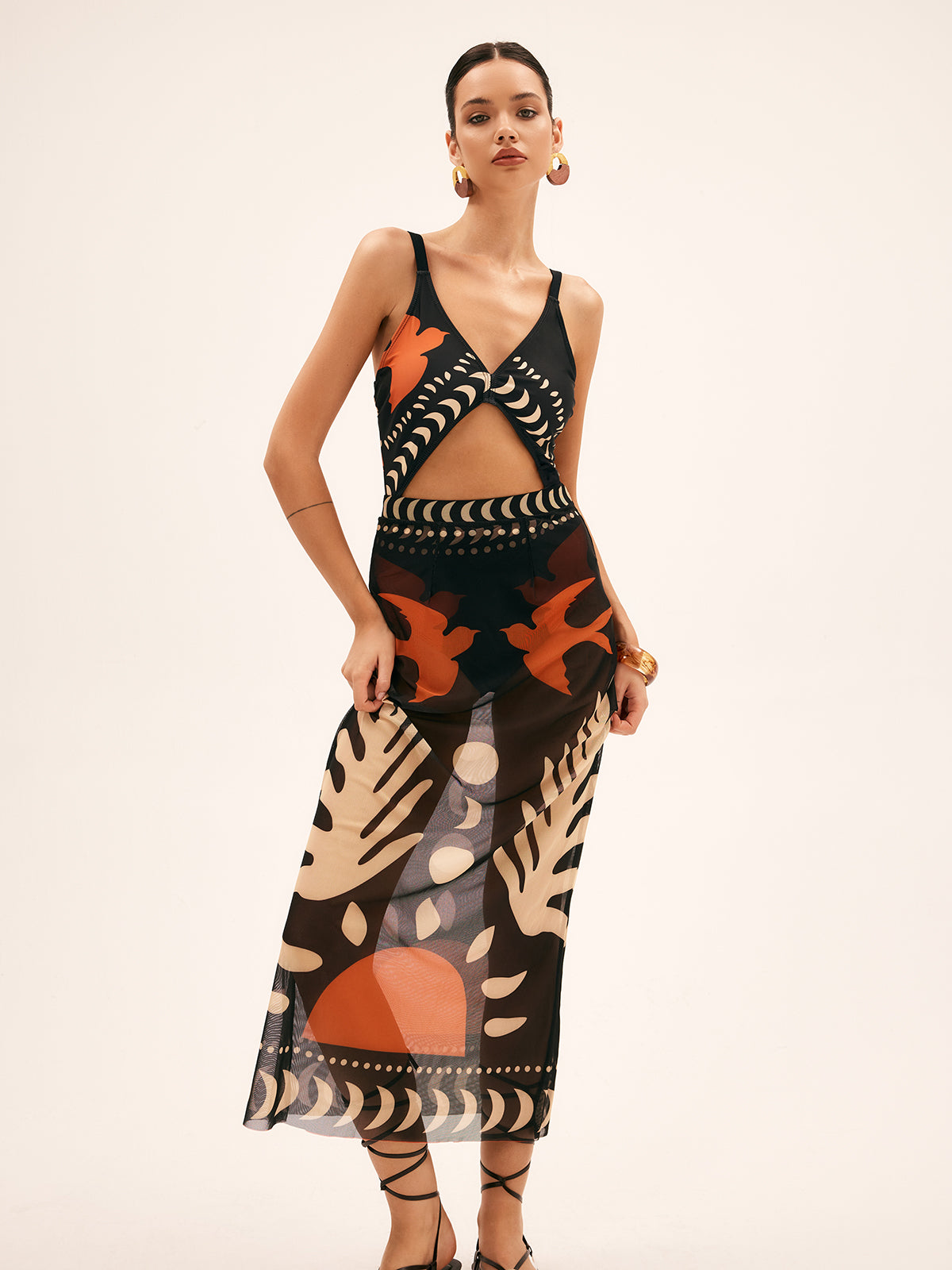 Aviary mesh maxi dress 