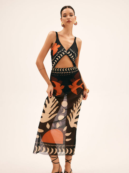 Aviary mesh maxi dress 