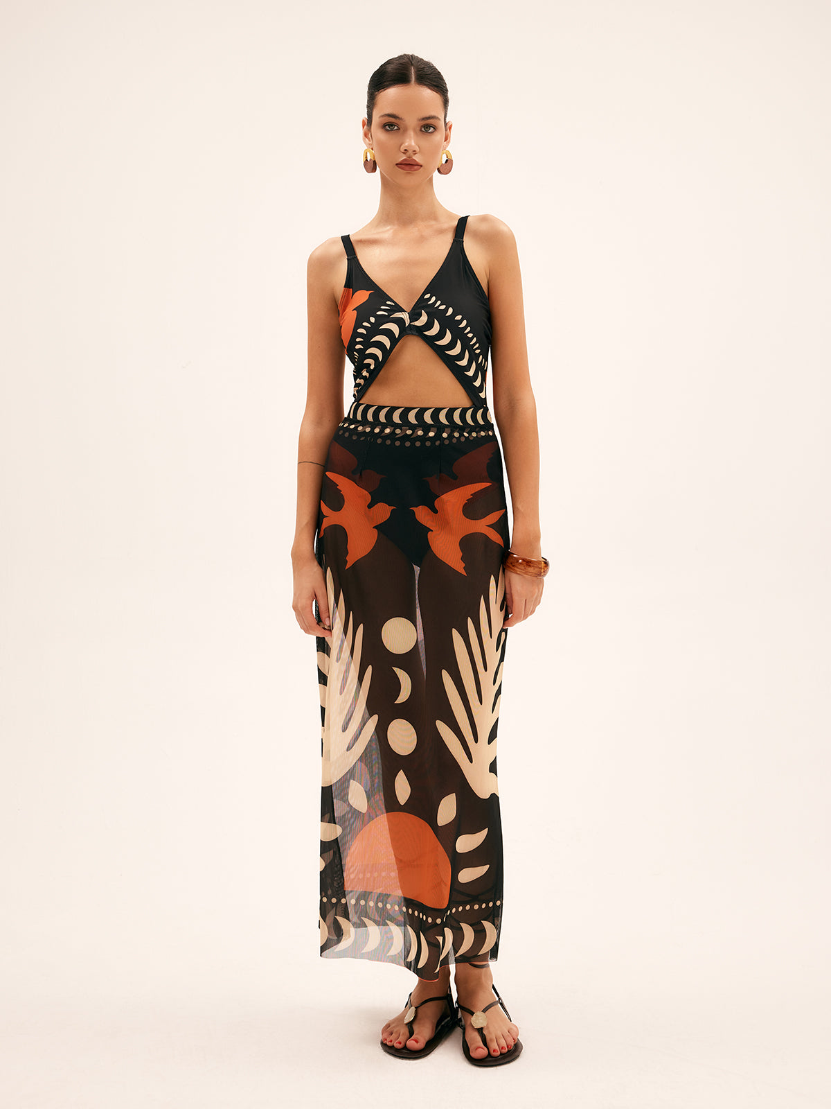 Aviary mesh maxi dress 