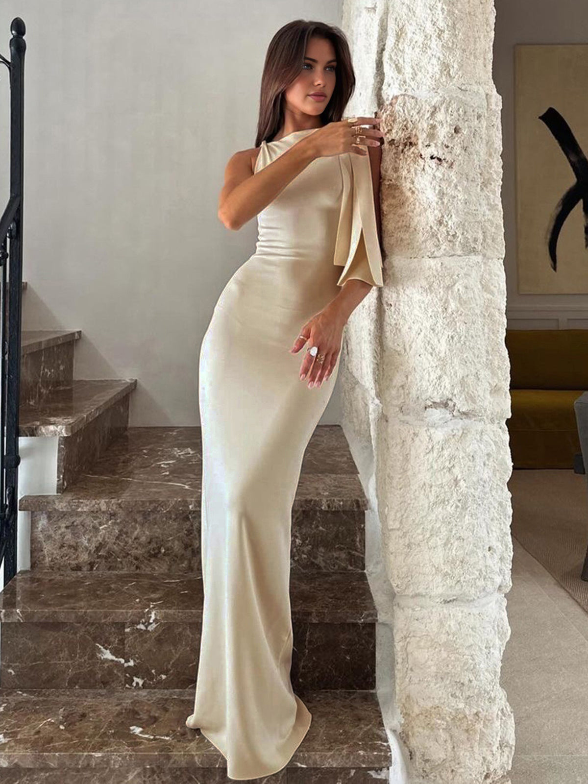 Beloved mouwloze maxi jurk