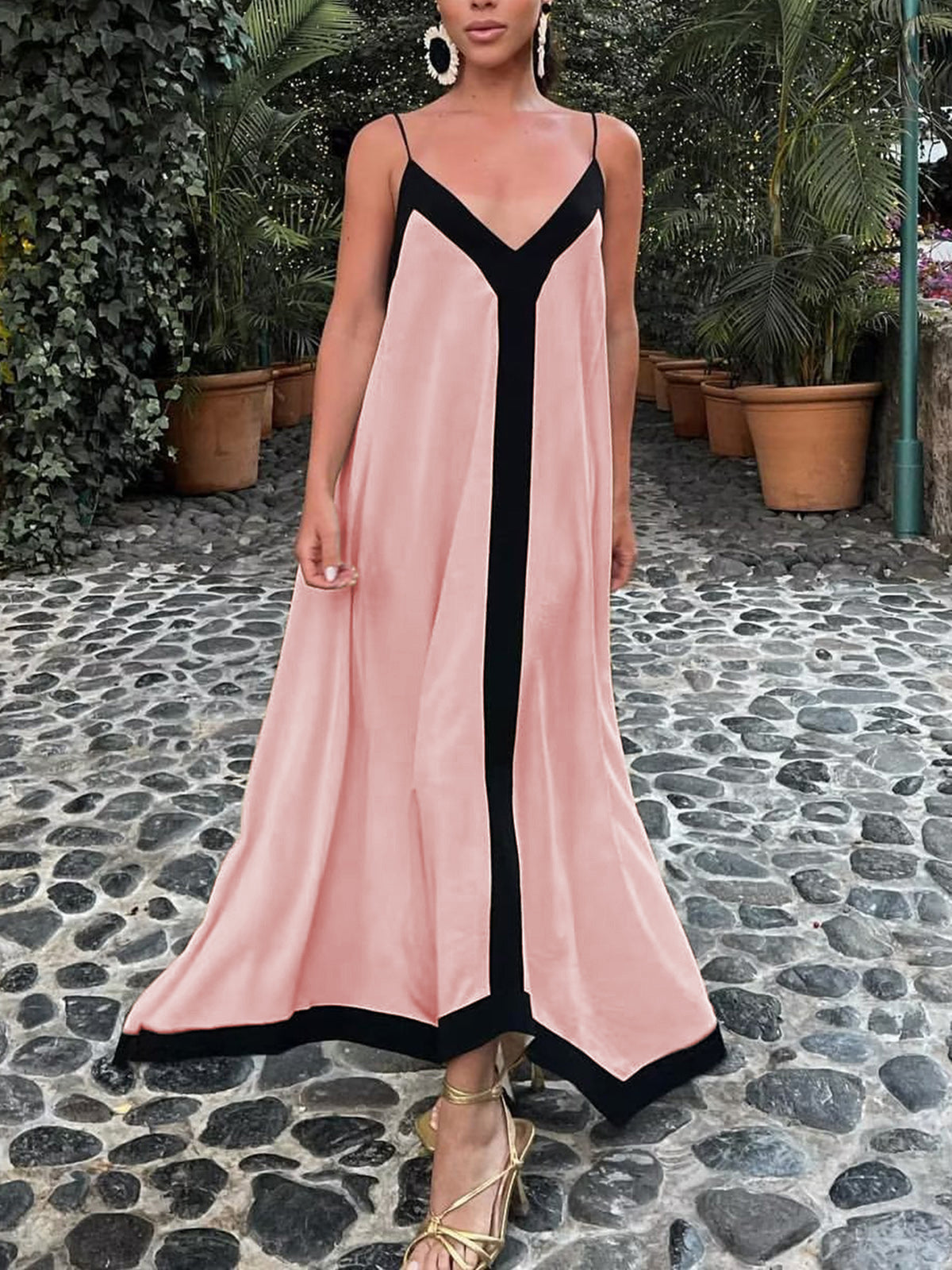 Sicily luxueuze maxi slip jurk