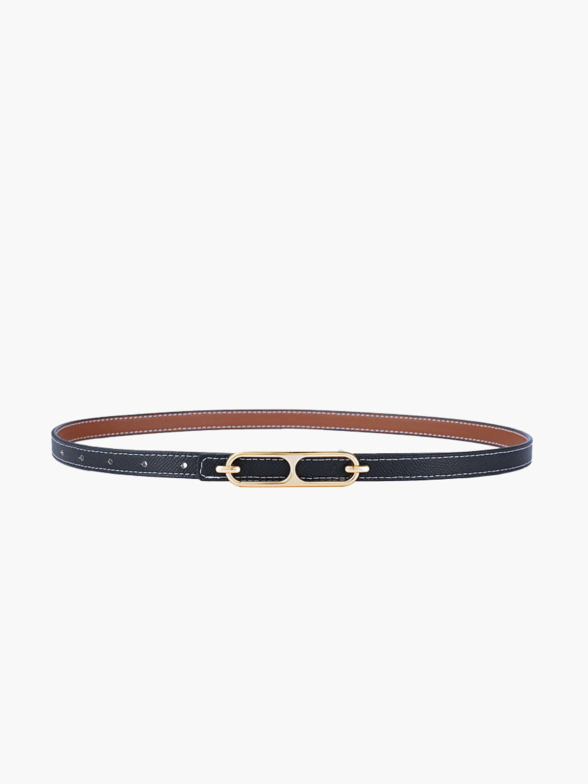 Luxurious statement belt with gold-colored buckle 