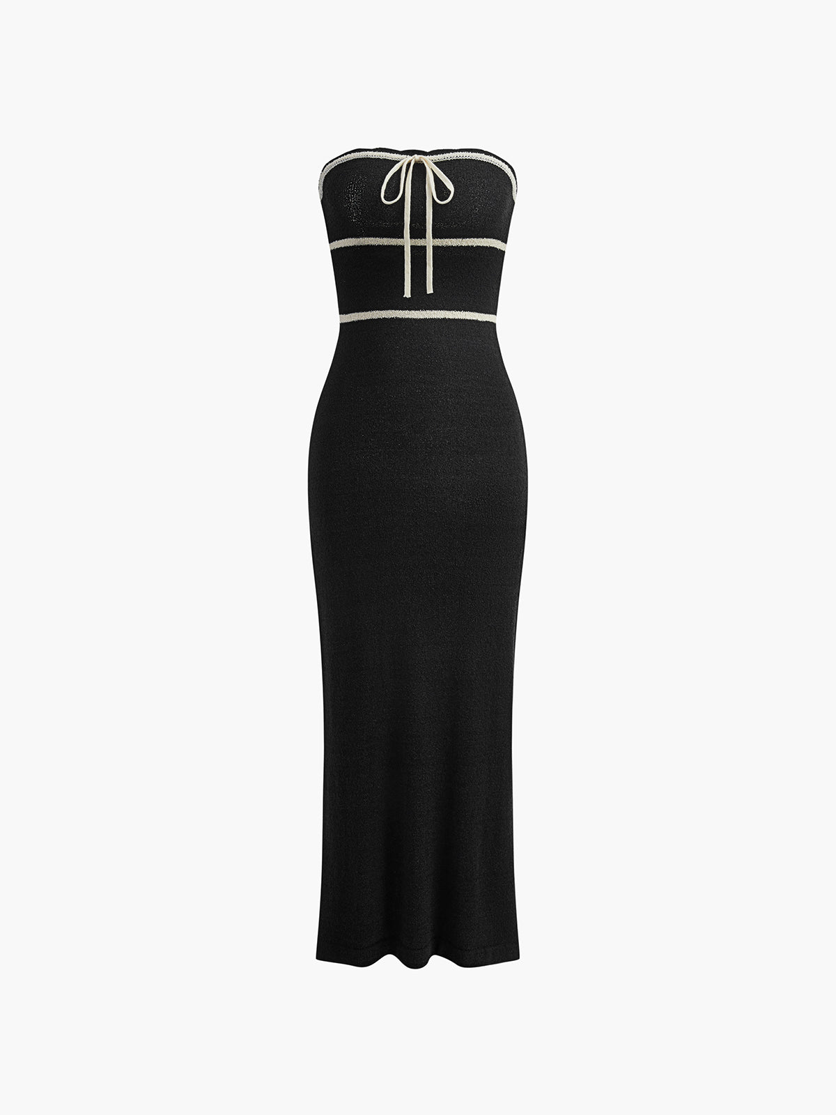 Eleganza gebreide midi jurk met knoopdetail