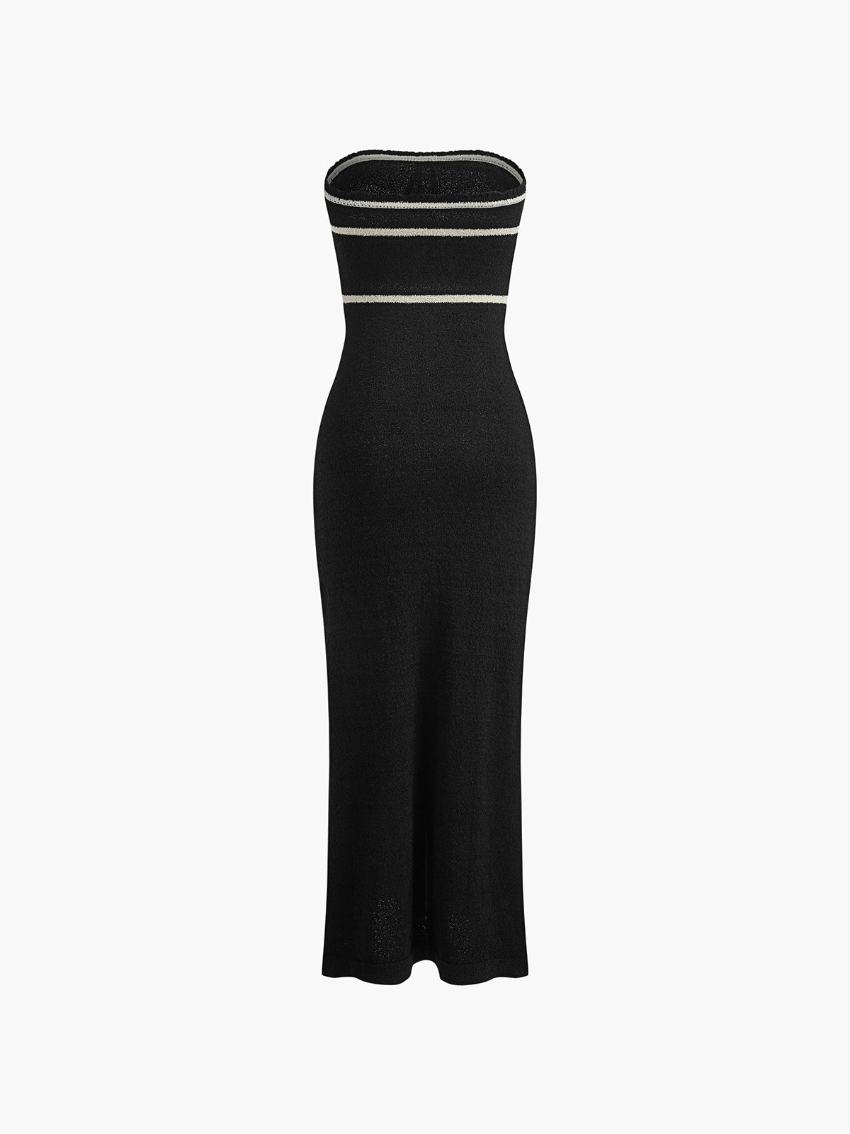 Eleganza gebreide midi jurk met knoopdetail