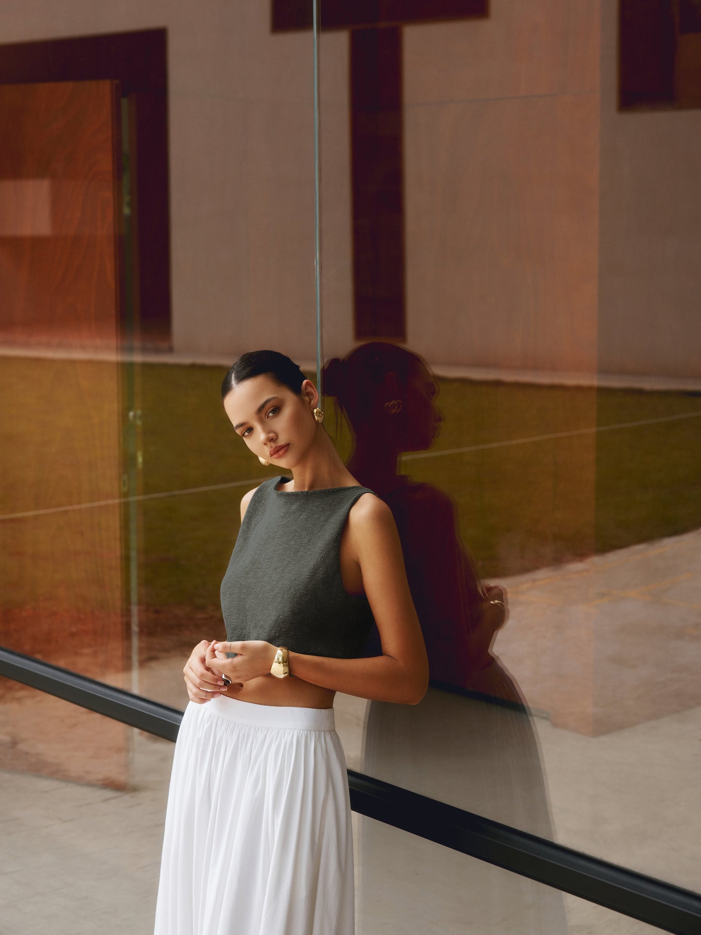 Chic basics cotton mix crop top 