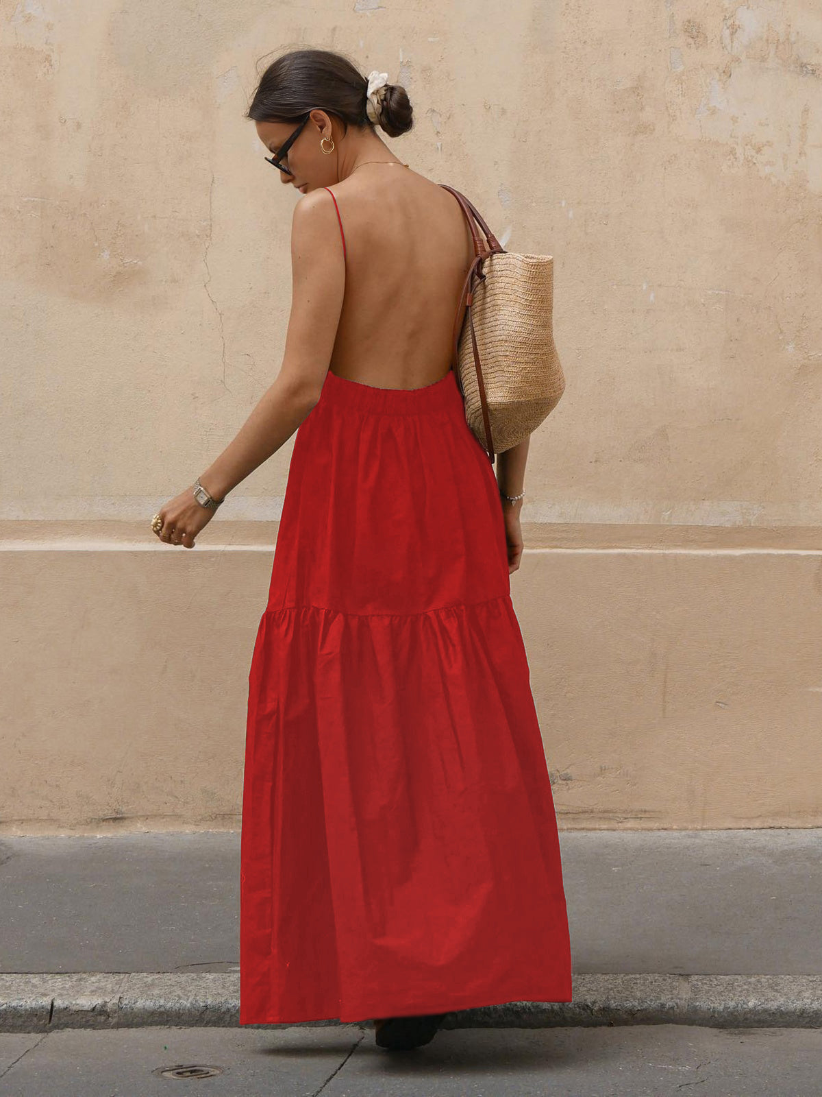 Chic elegant backless maxi dress 