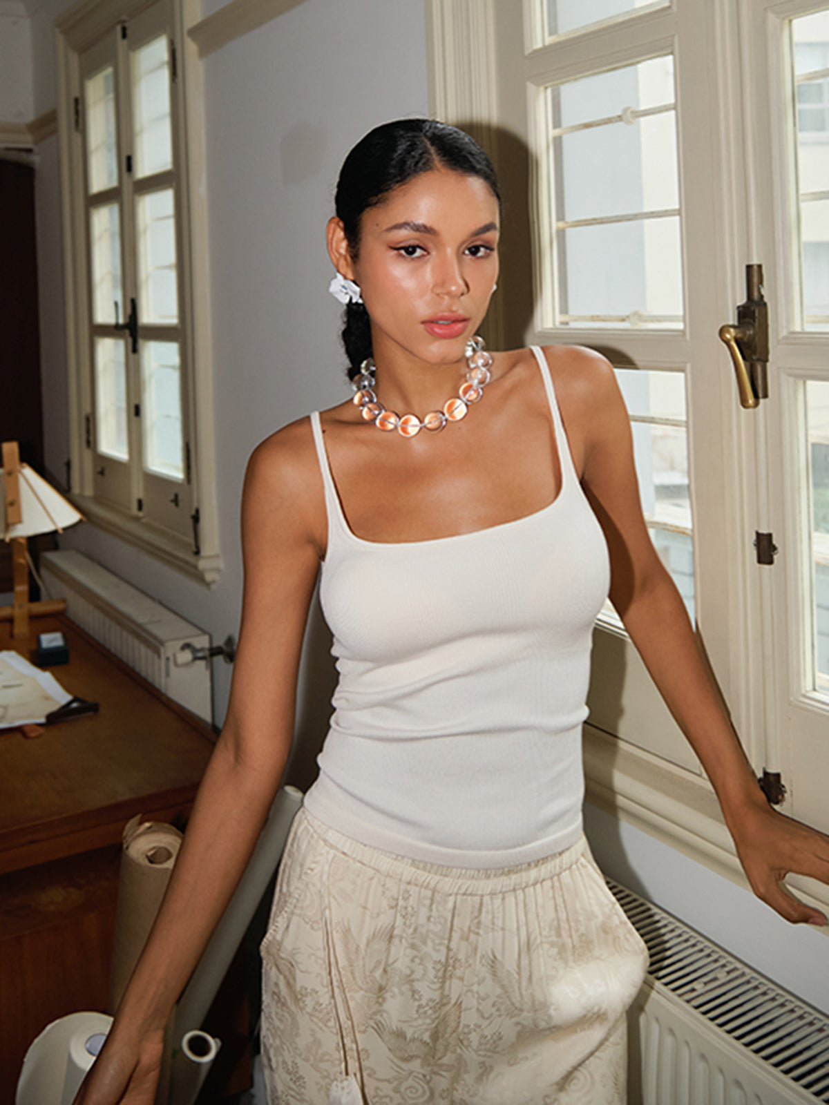 Glow essentials cami top met slanke schouderbandjes