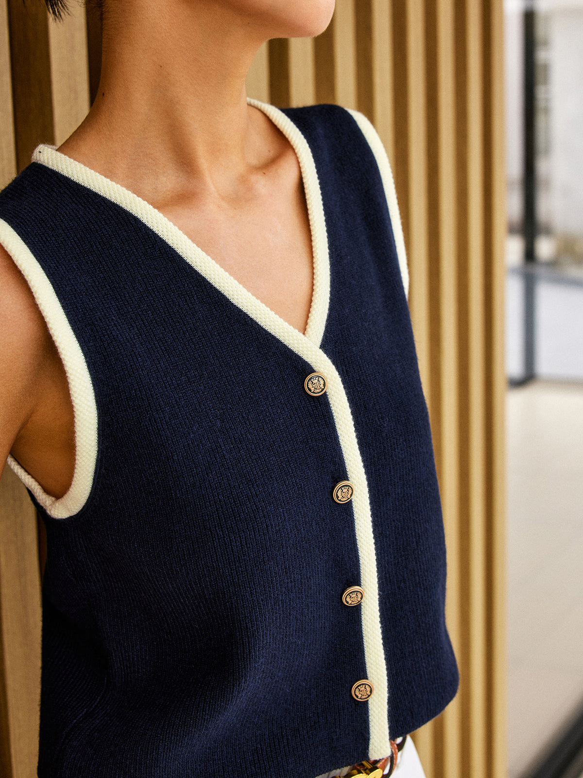 Luxknit cardigan with gold buttons 
