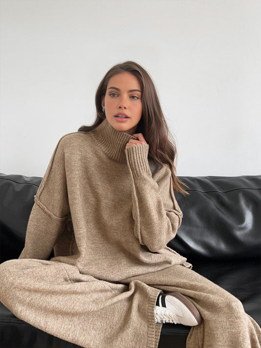 Eleganza gebreide coltrui en broek set