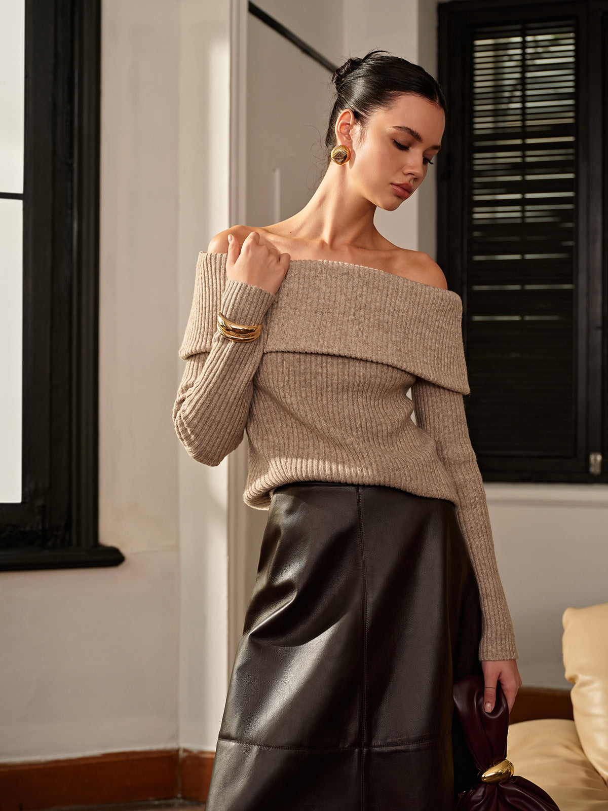Cozy collection off-shoulder sweater 