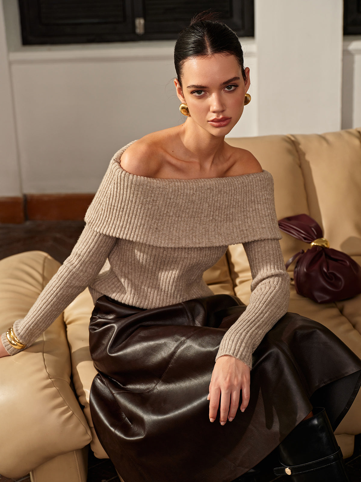 Cozy collection off-shoulder sweater 