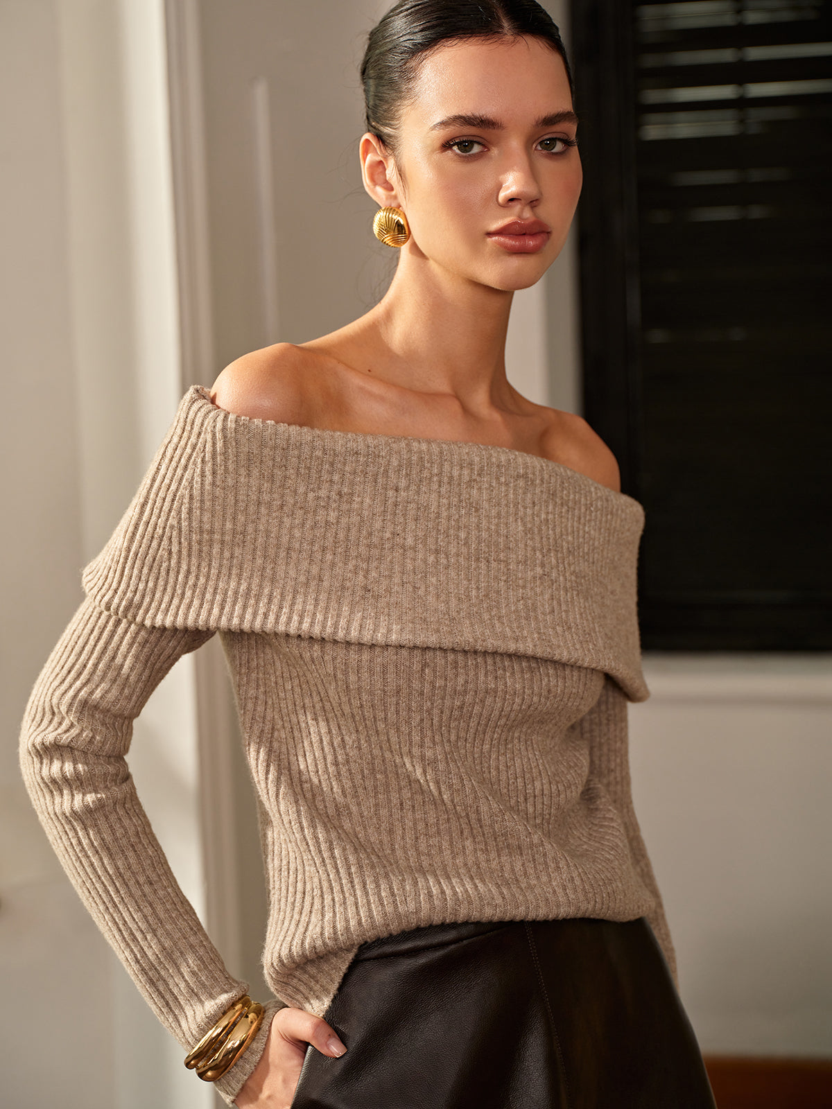 Cozy collection off-shoulder sweater 