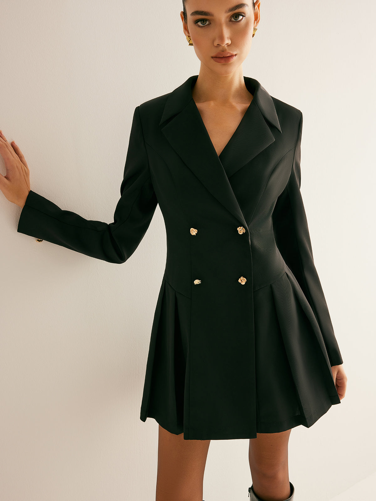 Prestige stijlvolle geplooide blazer jurk