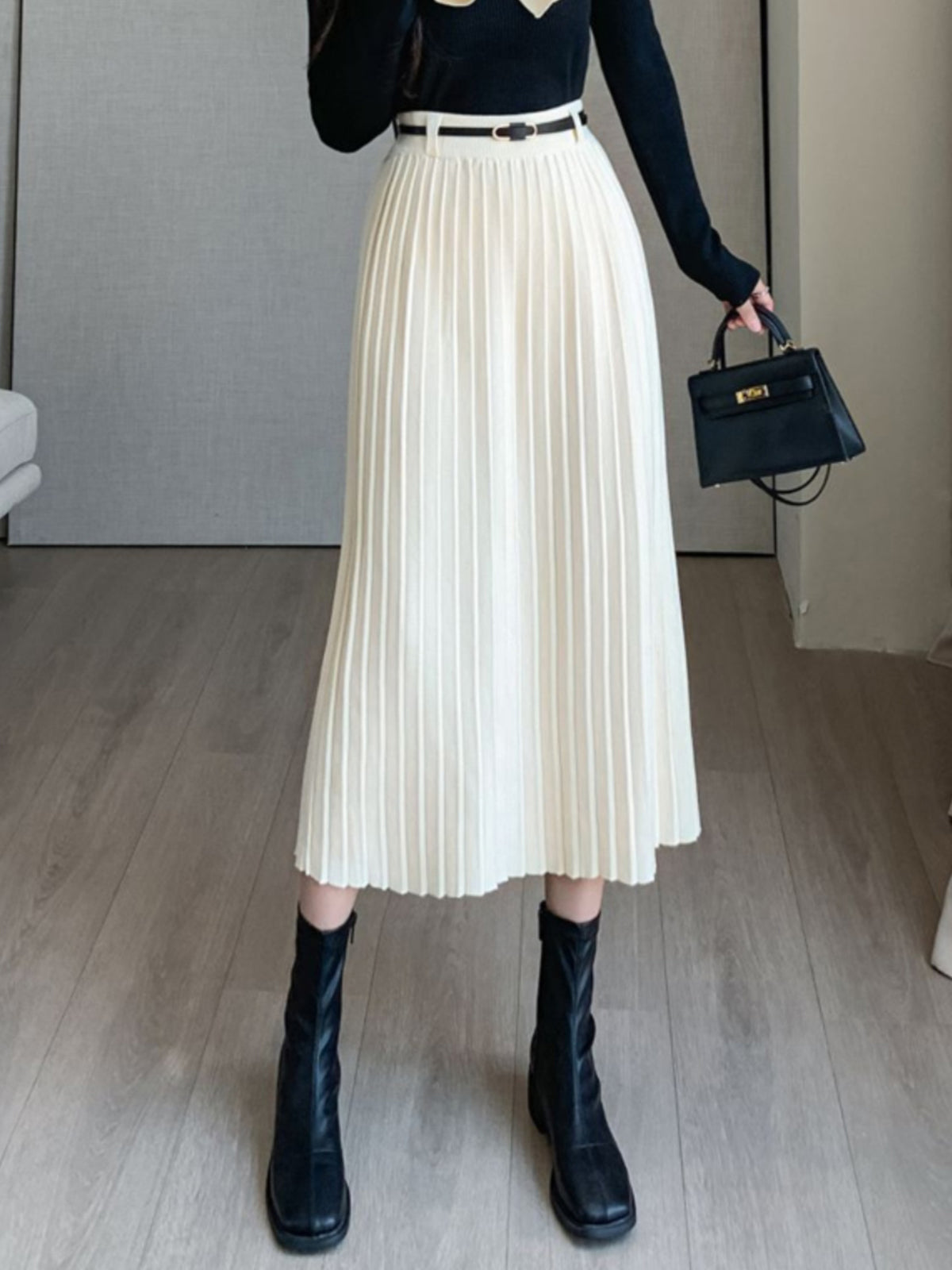 Luxe elegante gebreide plooirok