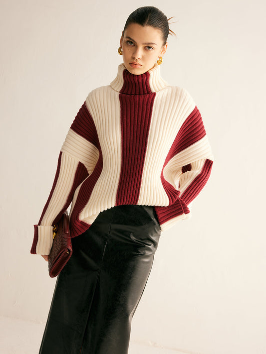 RibKnit Ribbed Turtleneck Sweater 