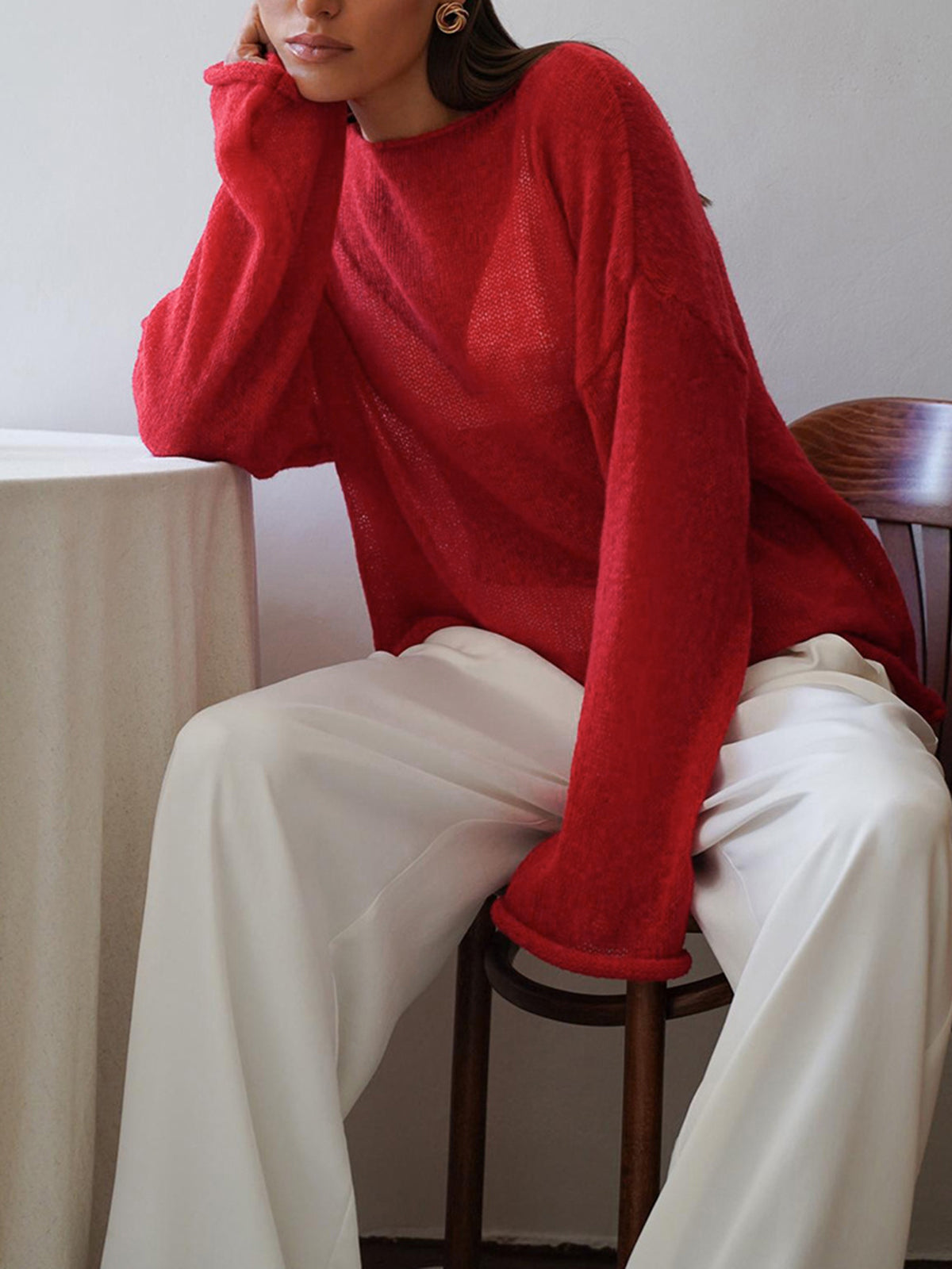 Chic elegance knitted top 