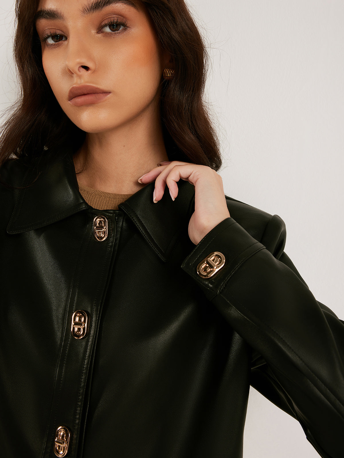 Luxurious premium leather short jacket 