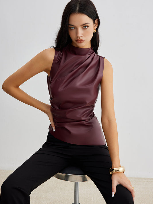Luxury Chic faux leather tank top 