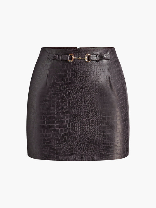 Luxurious crocodile leather skirt 