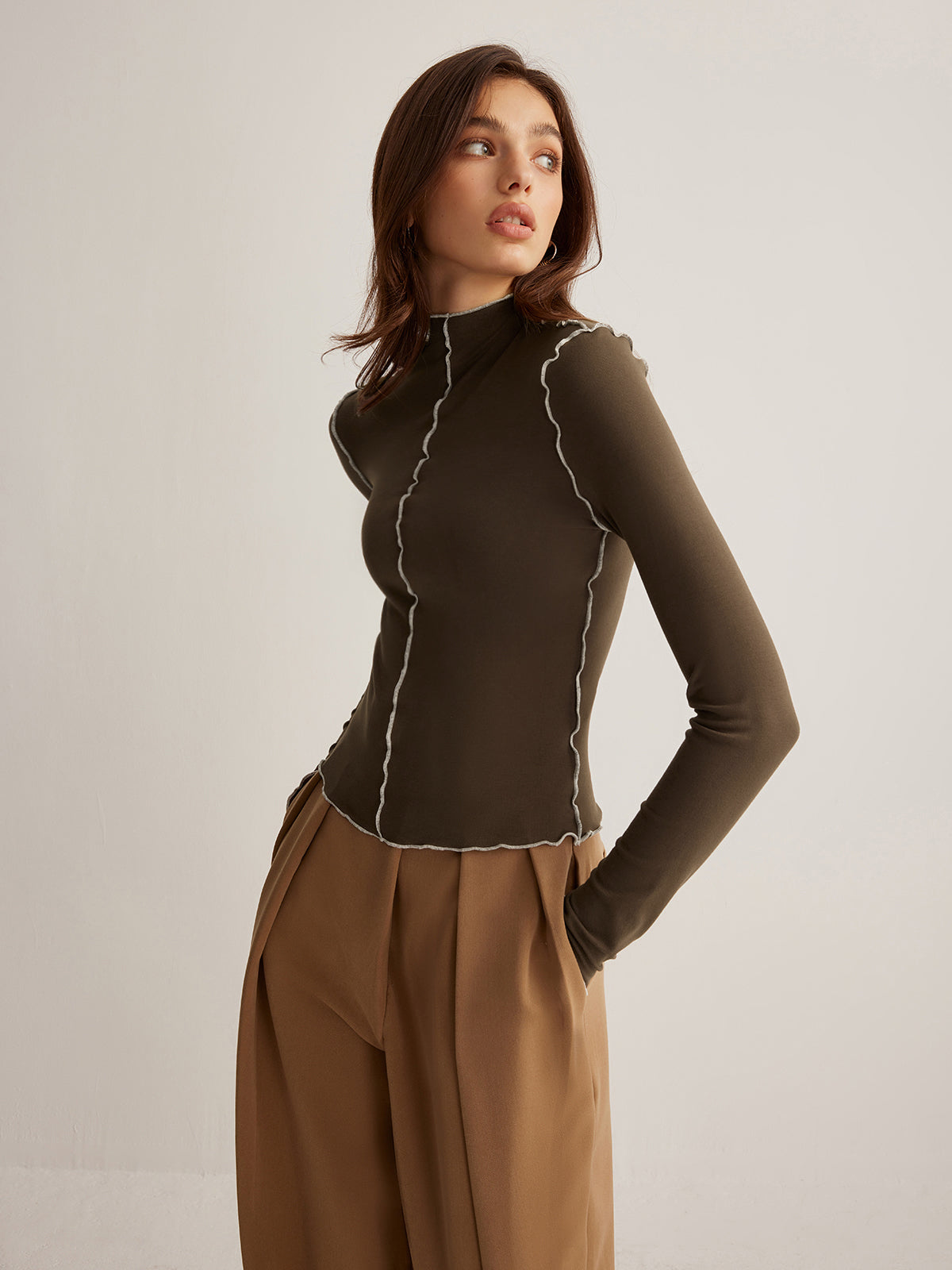 Trendy col luxe jersey top 