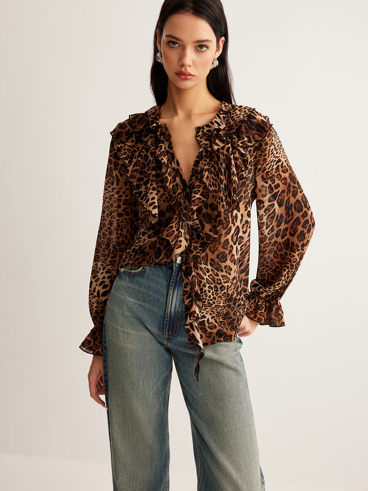 Chique safari luxe luipaard blouse