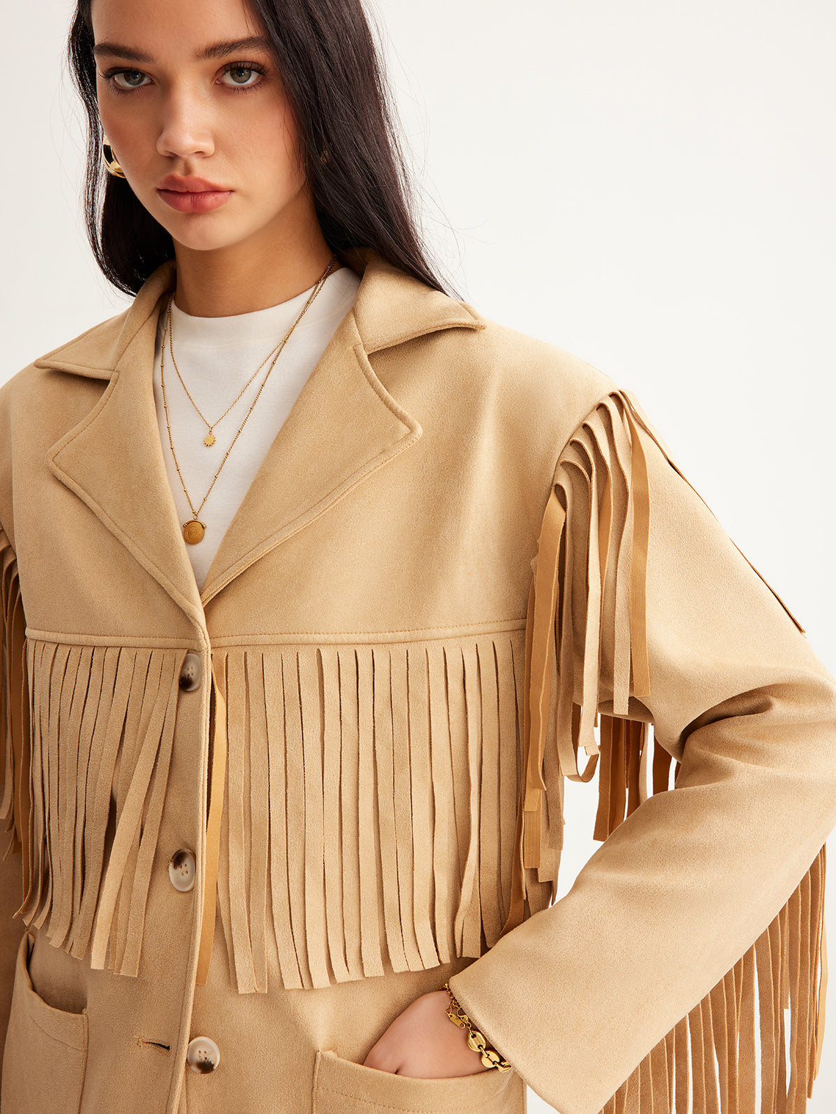Bohemian luxury suede blazer 