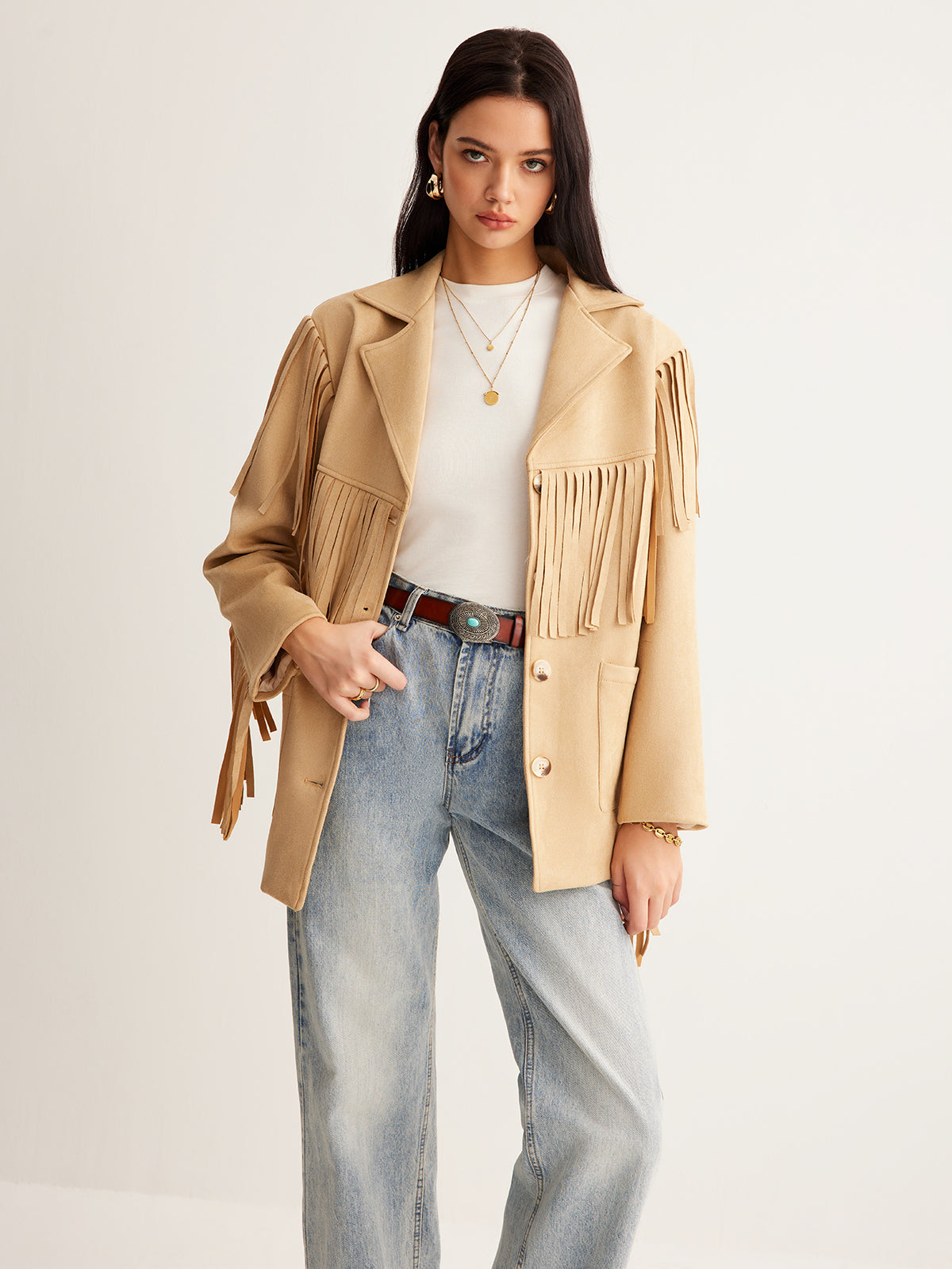 Bohemian luxury suede blazer 