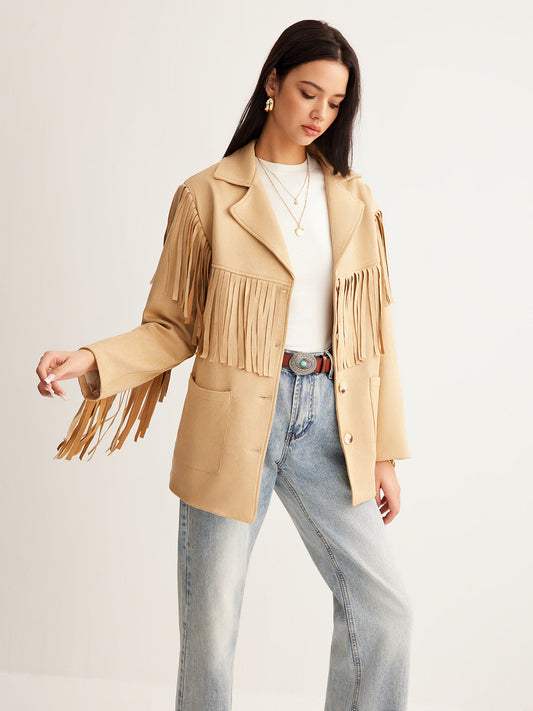 Bohemian luxury suede blazer 