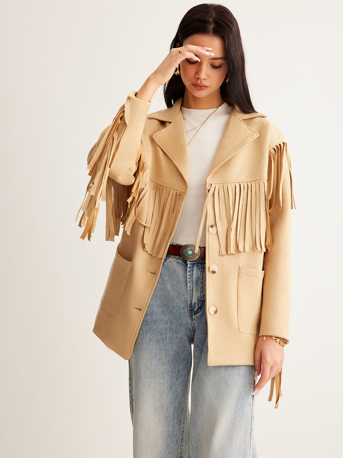 Bohemian luxury suede blazer 