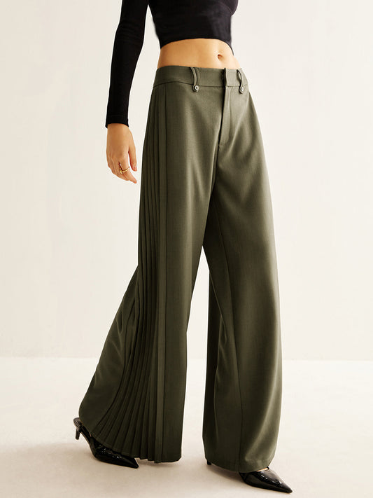 Eleganza pleated palazzo pants 
