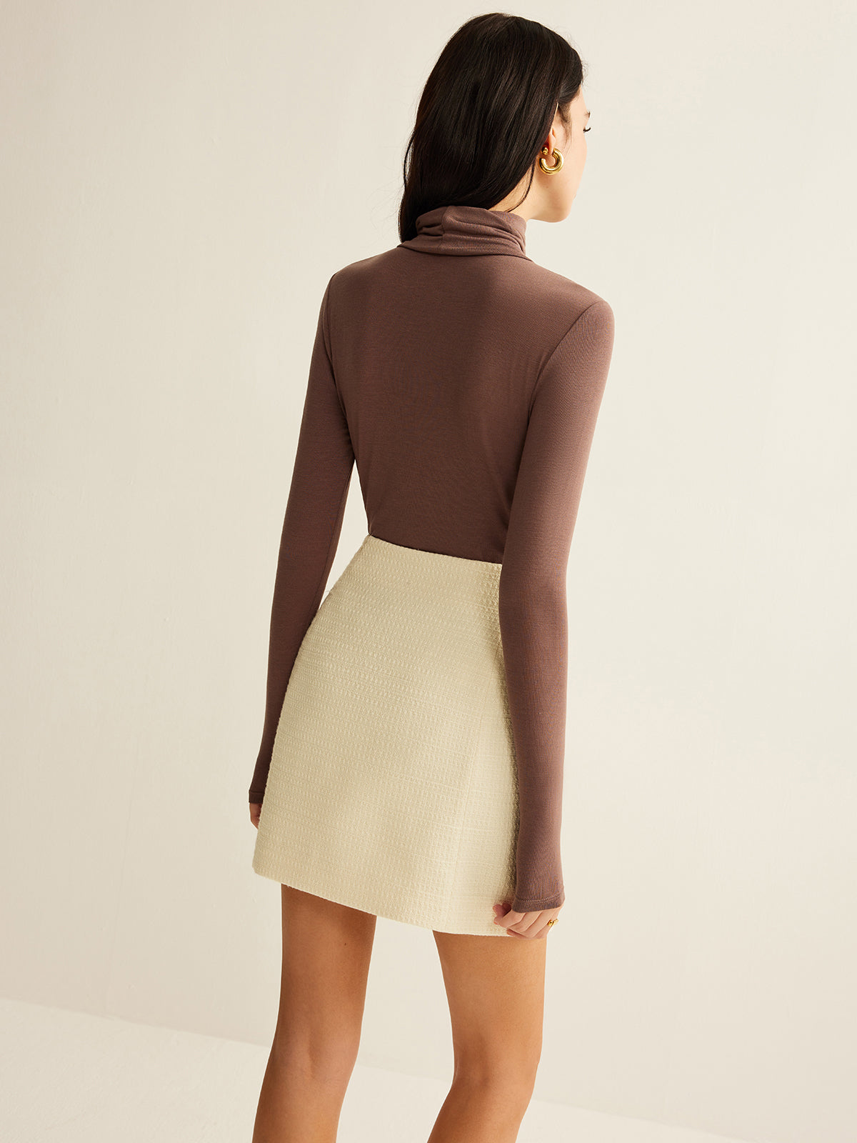 Minimalistische A-lijn Minirok met Rits – Effen Ontwerp – Hoge Taille