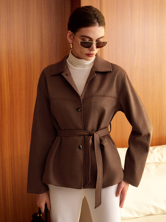 Bohemian suede polo jacket 