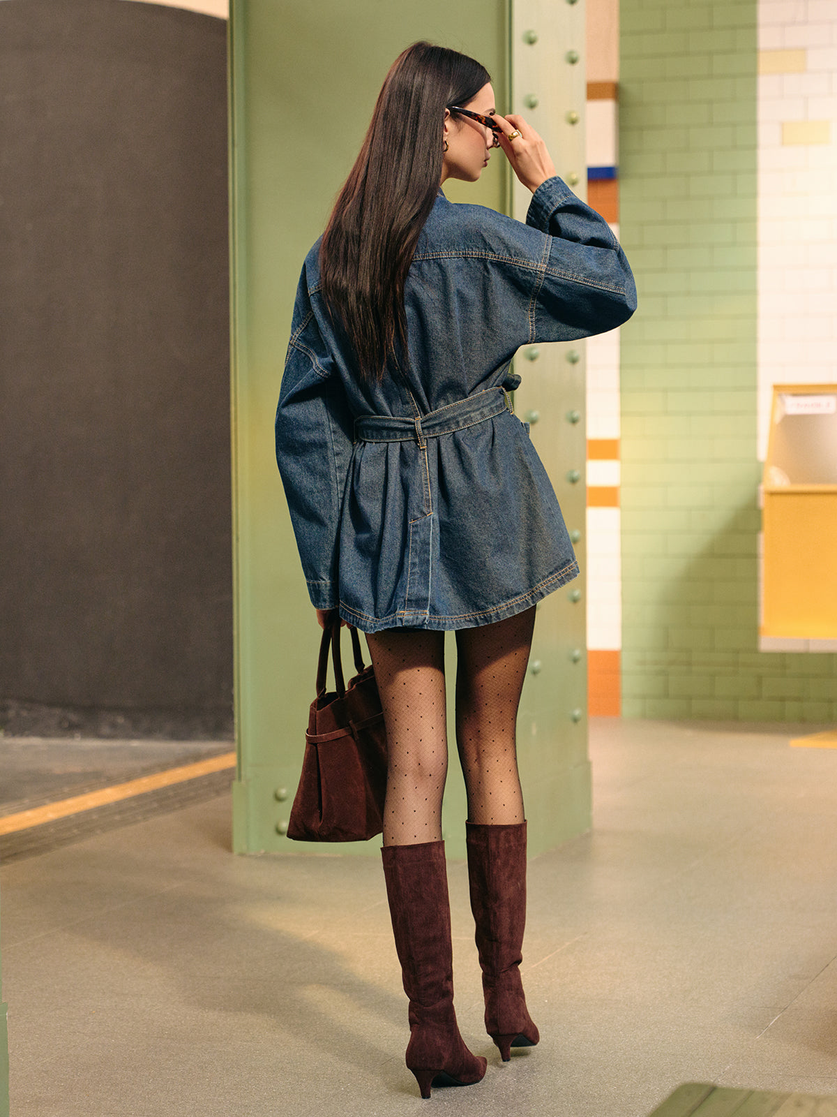 Premium cargo stylish denim polo jacket 