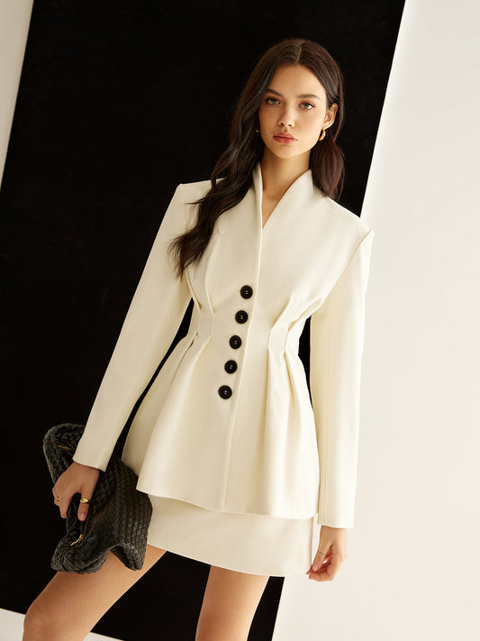 Finesse stylish pleated blazer 