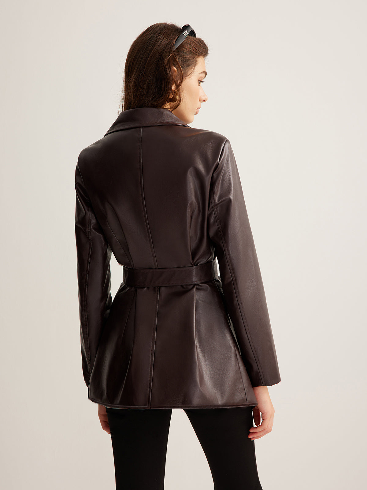 Urban elegance stylish leather utility jacket 