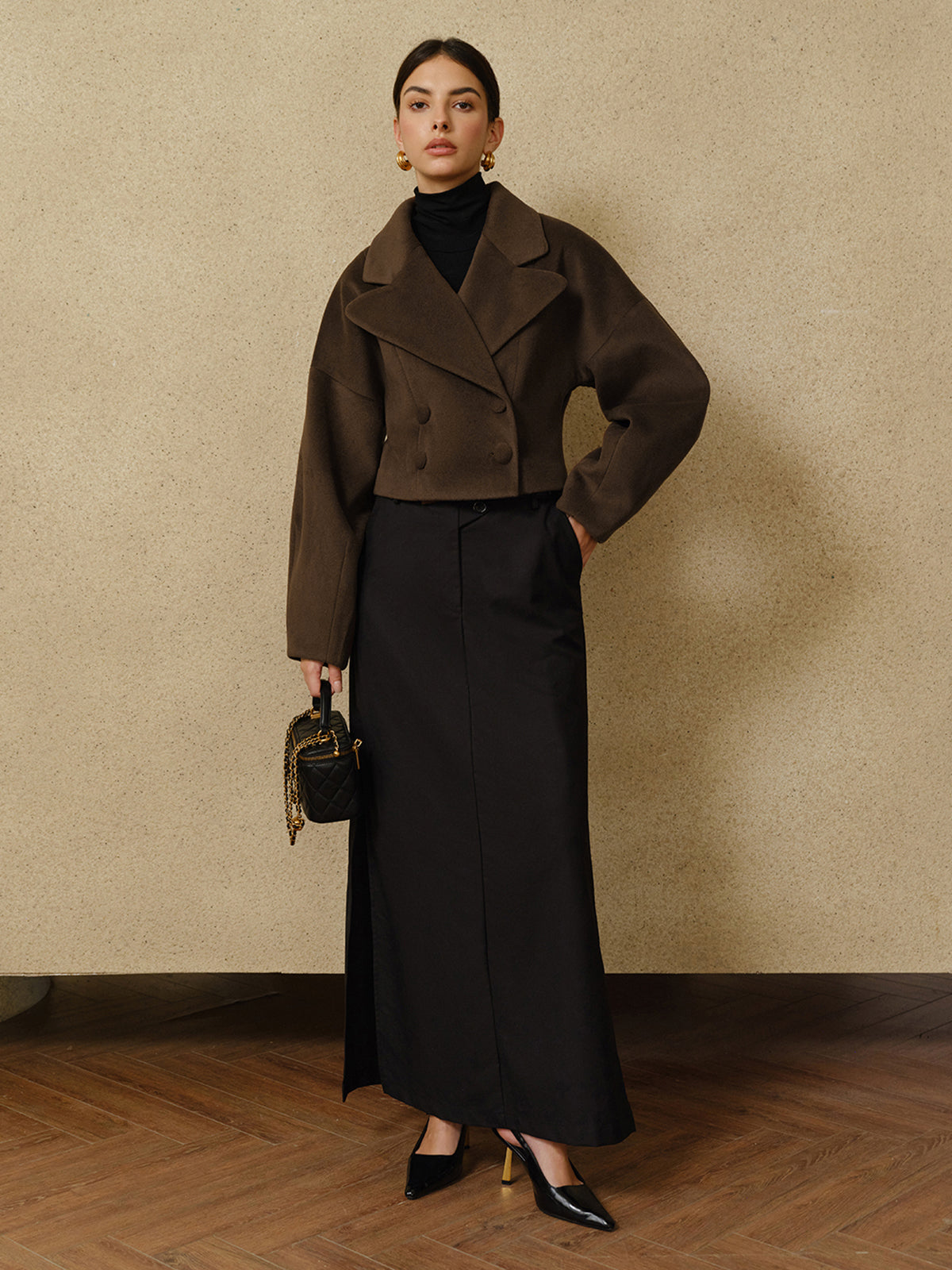 Chic tweed short coat 