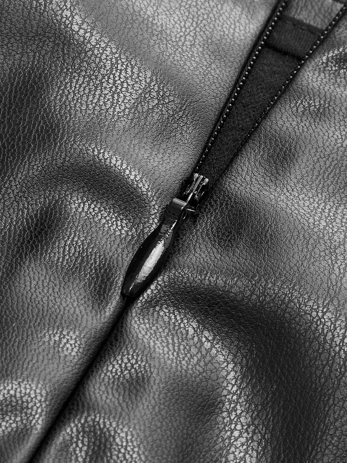 LuxeFlair pleated PU leather skirt 