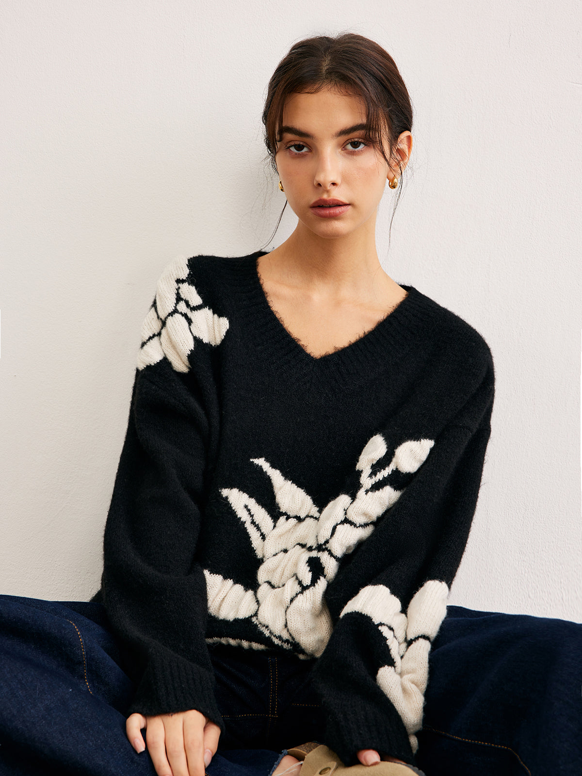 Eleganza v-neck knitted sweater 