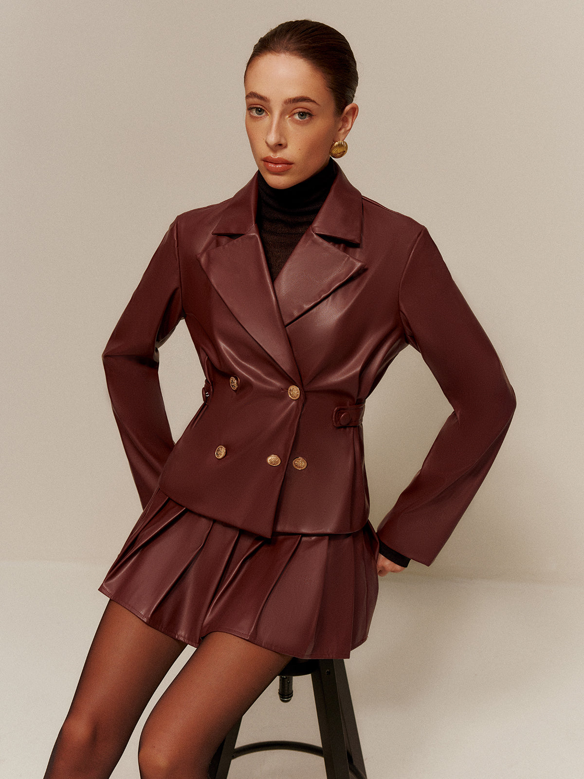 Luxe editie geplooide rok set