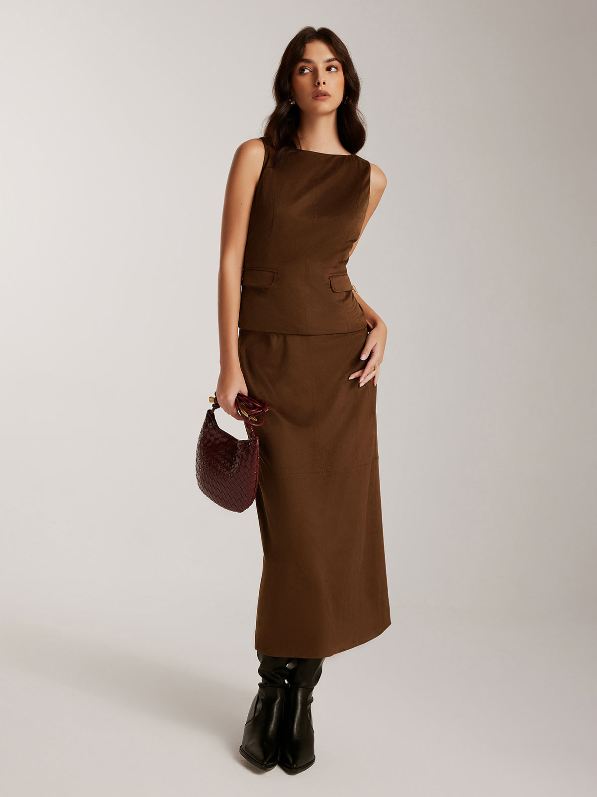 Luxurious suede tank top 