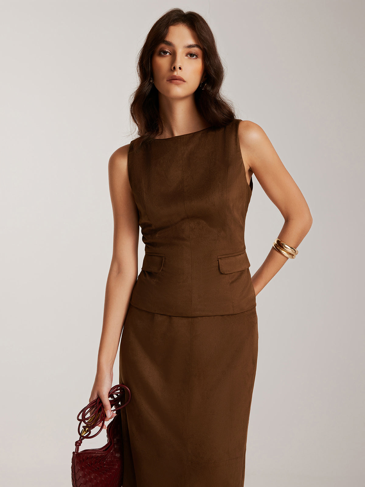 Luxurious suede tank top 