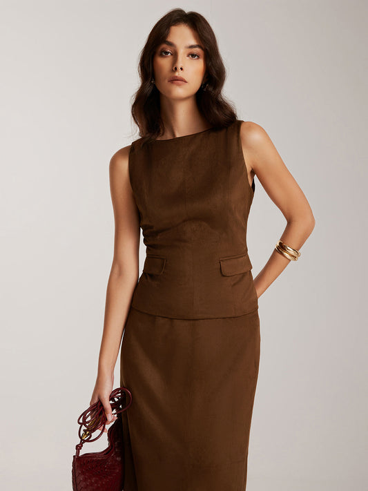 Luxurious suede tank top 