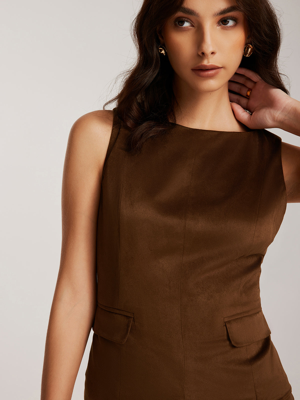 Luxurious suede tank top 