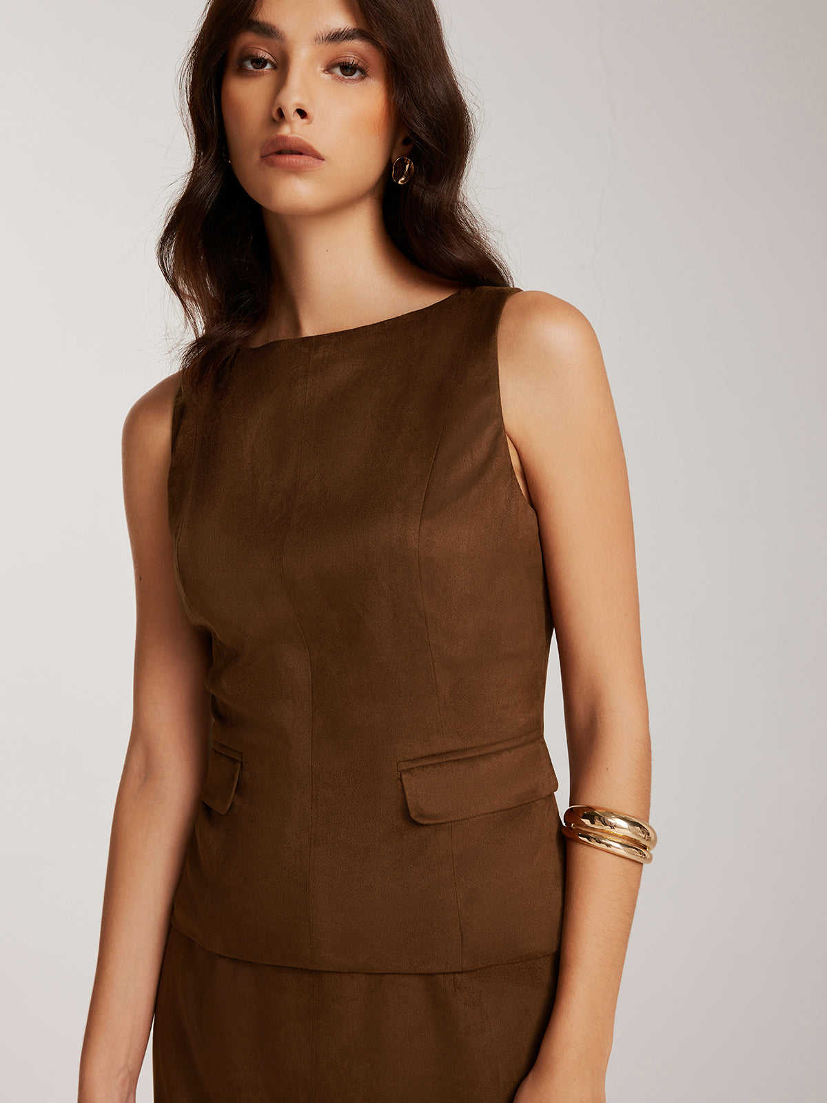 Luxurious suede tank top 