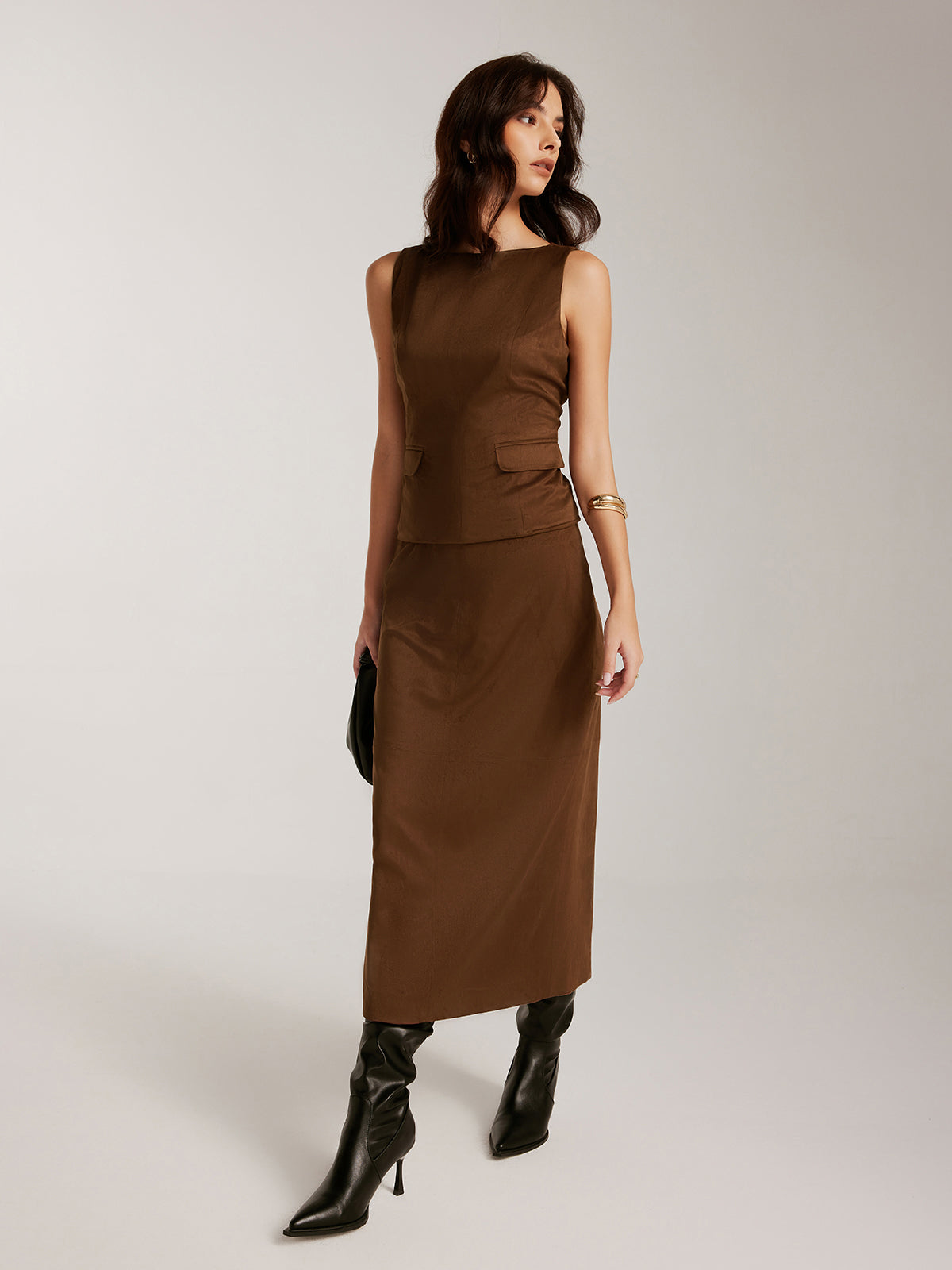 Luxurious suede tank top 
