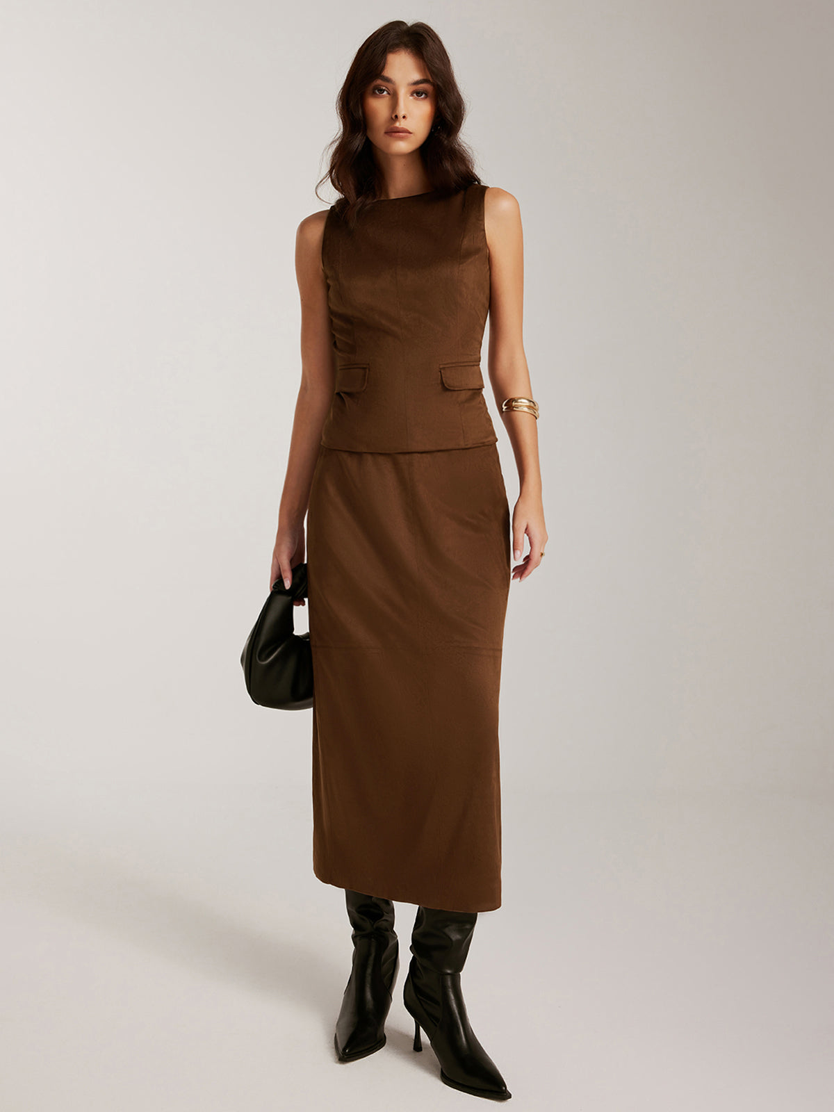 Luxurious suede tank top 