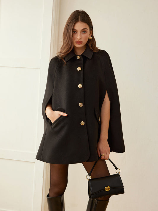 Luxurious camellia wrap cape 